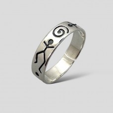 Кольцо серебряное ровное Танец бр-0024921