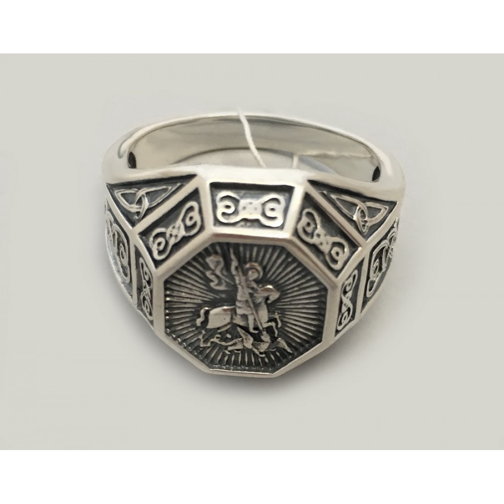 Срібна каблучка Георгій Побідоносець бр-0056921