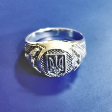 Серебряный перстень с гербом Украины 2 бр-0068821