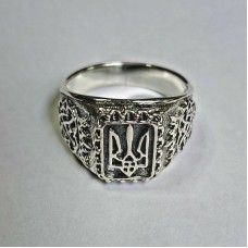 Серебряный перстень мужской Лють с гербом Украины бр-0069221