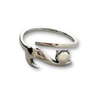 Фигурное серебряное кольцо Котик бр-2100695