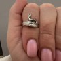 Серебряное кольцо «Змея» без камней 925 пробы