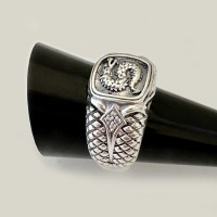 Кольцо серебряное Дракон с камнями бр-2111654