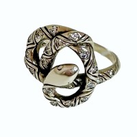 Каблучка срібна з камінням Полоз у вигляді змії бр-2112227