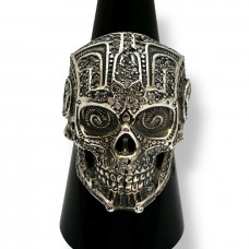 Перстень серебряный Санта Муэрте в камнях БР-1420421