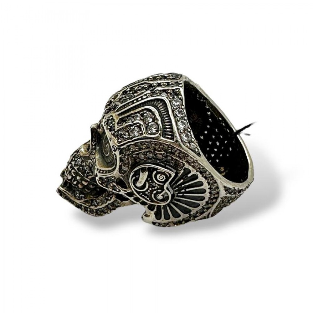 Перстень срібний Санта Муерте в камінні БР-1420421