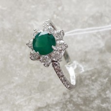 Серебряное кольцо с зеленым ониксом Дакота БР-8067921