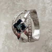 Серебряное кольцо с топазом Саксония БР-8108721