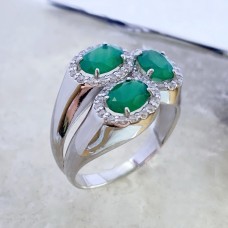 Серебряное кольцо с зеленым ониксом Джейн БР-8110921