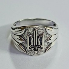 Серебряный перстень Воля с гербом Украины в виде меча бр-0069121