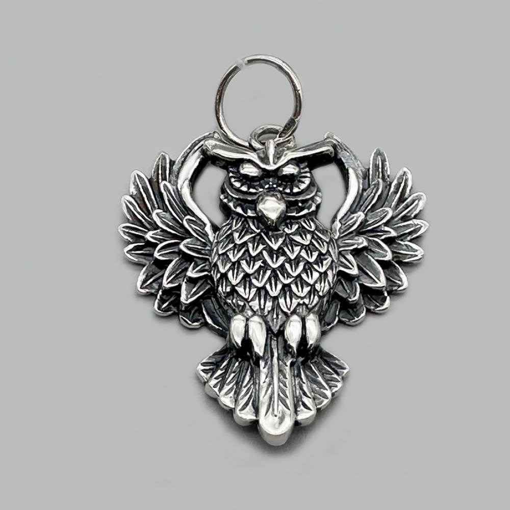 Срібний кулон Сова з чорнінням БР-0060531