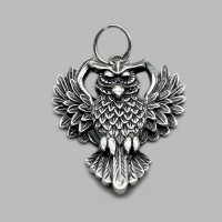Серебряный кулон Сова с чернением БР-0060531