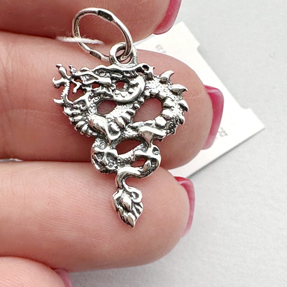 Срібний кулон у східному стилі Дракон БР-0008831