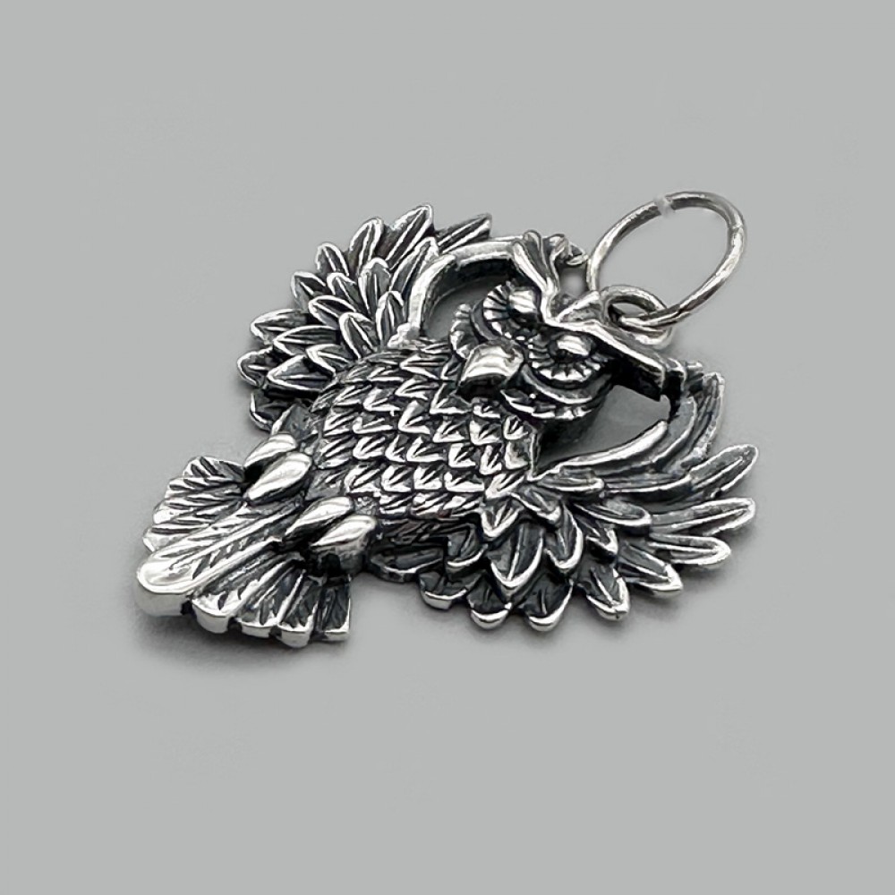 Срібний кулон Сова з чорнінням БР-0060531