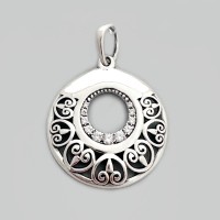 Серебряный кулон в восточном стиле с ажурными элементами БР-1055831
