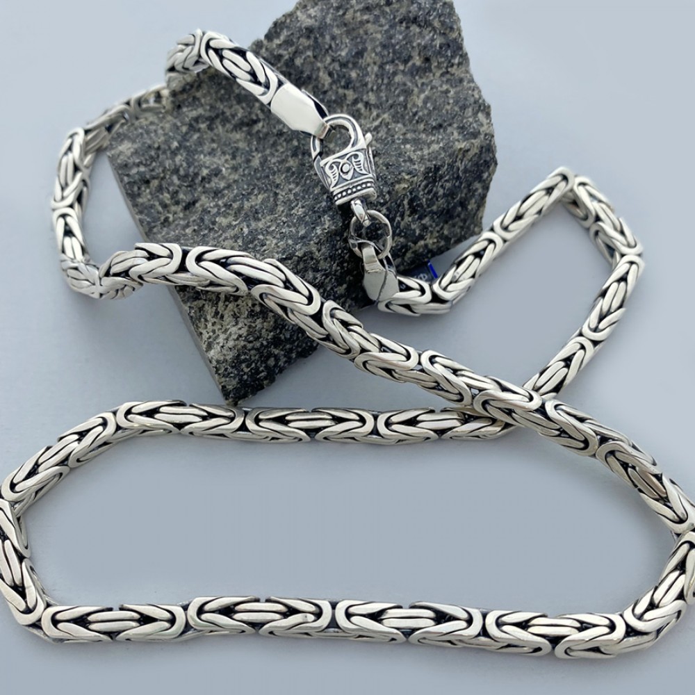 Серебряная цепь с чернением Лисий хвост БР-0039541