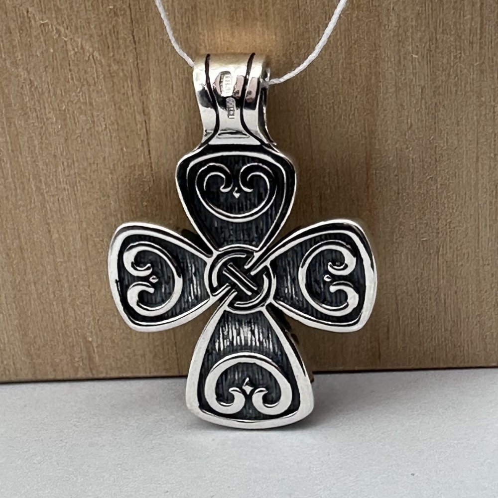 Серебряный крест Казацкий двухсторонний БР-0093031