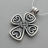 Серебряный крест Казацкий двухсторонний БР-0093031