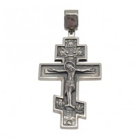 Серебряный крест с Распятием ровный  бр-3100001
