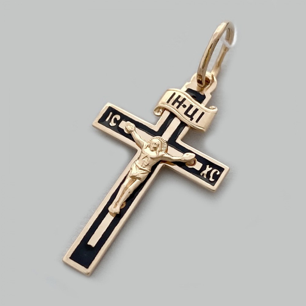 Золотой крест с эмалью ШК-3313