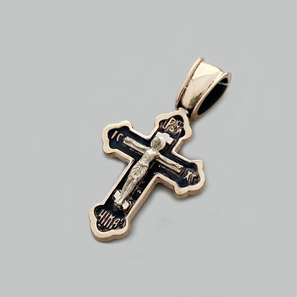 Золотой крест с чернением ШК-3723ч