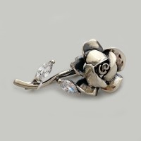 Серебряная брошь в виде розы Фиона бр-1002861
