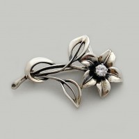 Брошка зі срібла 925 проби Квітка бр-1002761