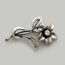 Брошь из серебра 925 пробы Квитка бр-1002761