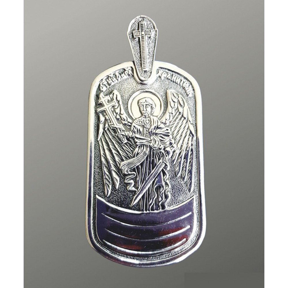 Серебряная ладанка в виде жетона  Ангел Хранитель  85 бр-3100298