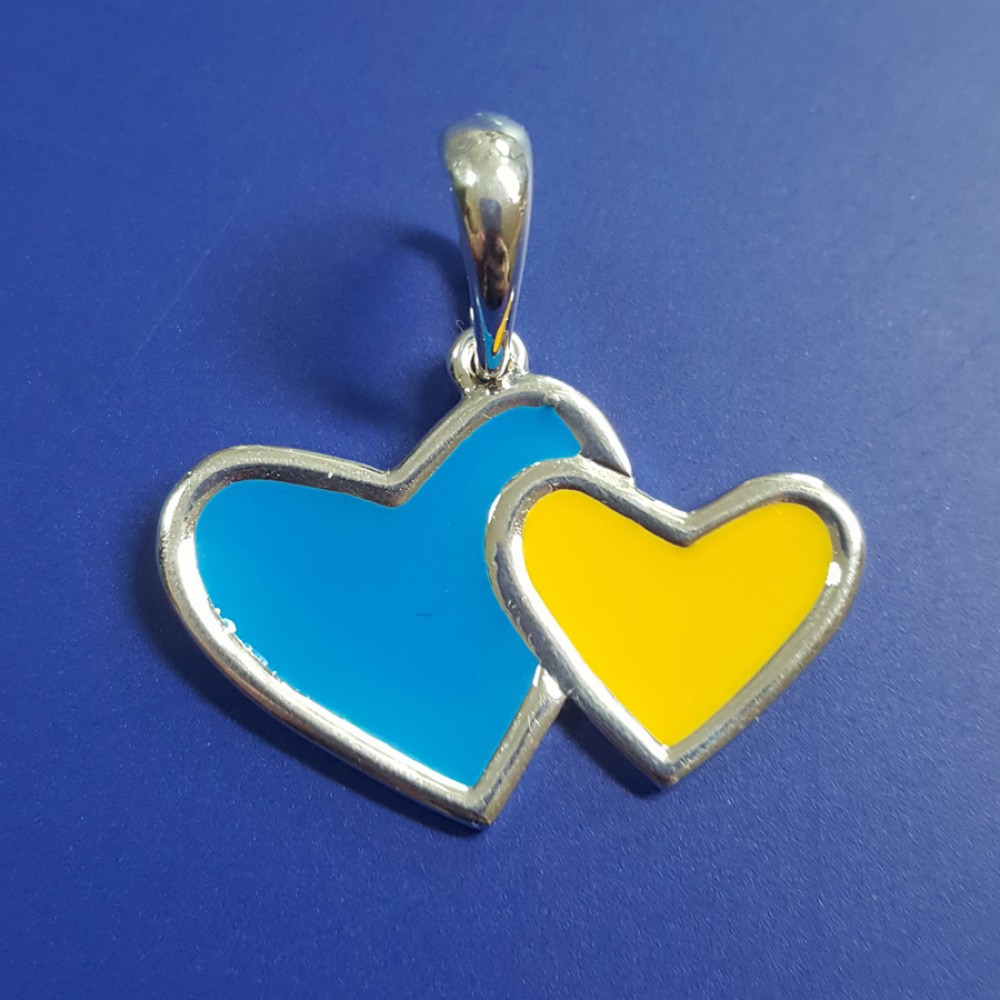 Срібна підвіска Серце з емаллю БР-3100882