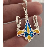 Срібний кулон у вигляді тризуба Відродження БР-0089431