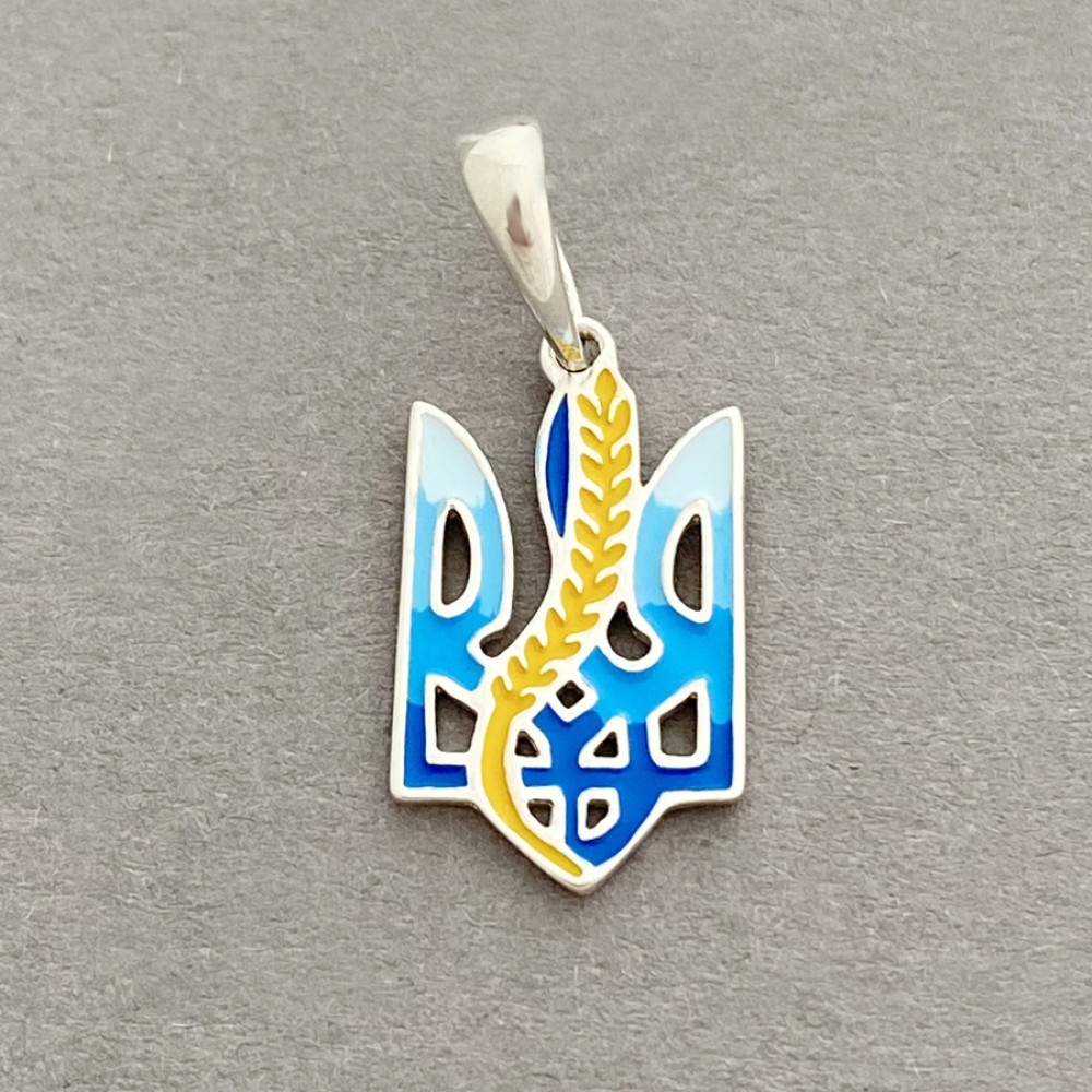 Серебряный кулон с Гербом Трезубом Украины Жизнь БР-0089531
