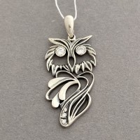 Серебряный кулон с фианитами Сова 2 БР-1034231
