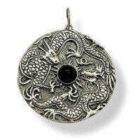 Серебряный кулон Дракон с ониксом БР-6004331