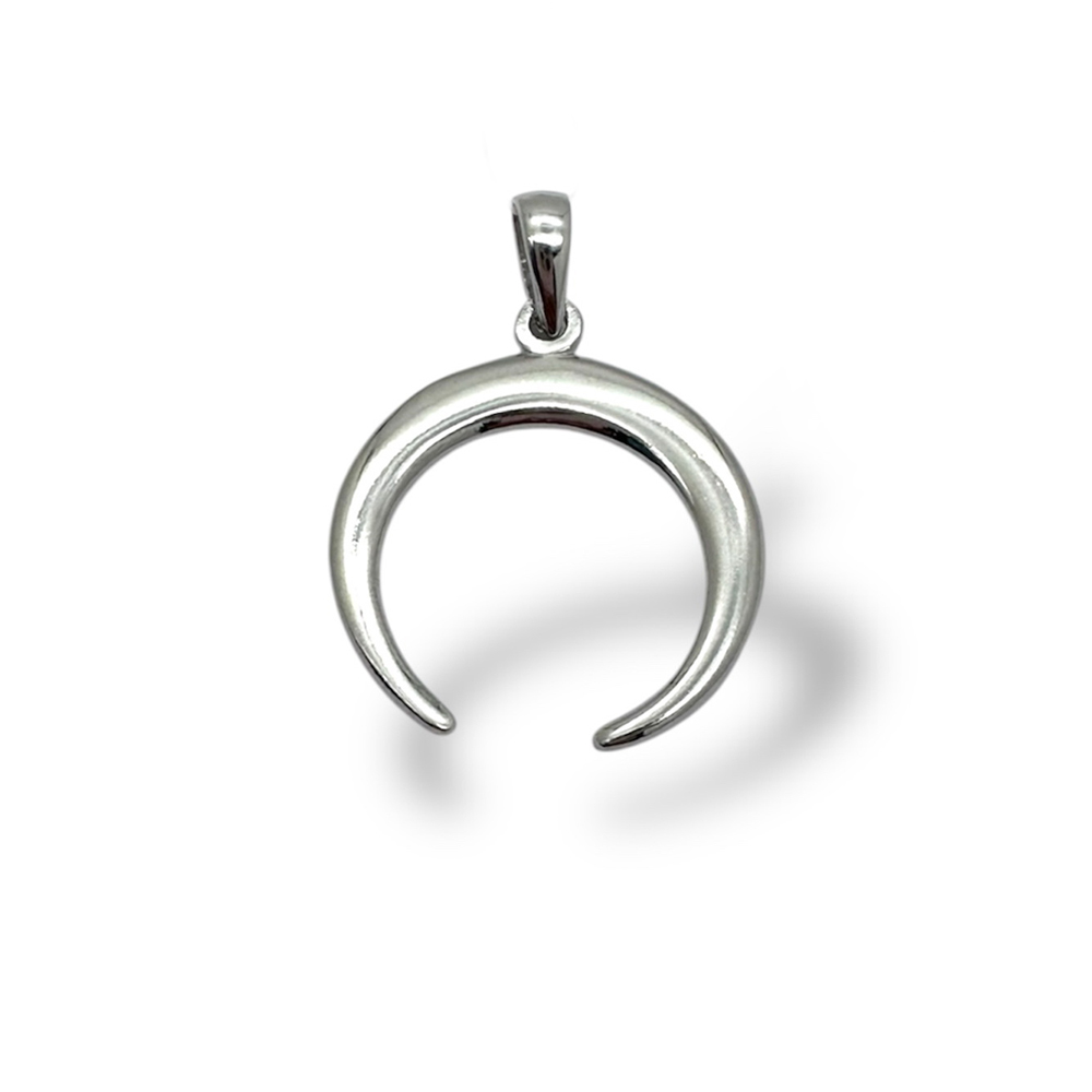Срібний кулон-оберіг жіночий Лунниця гладка ШК-3263