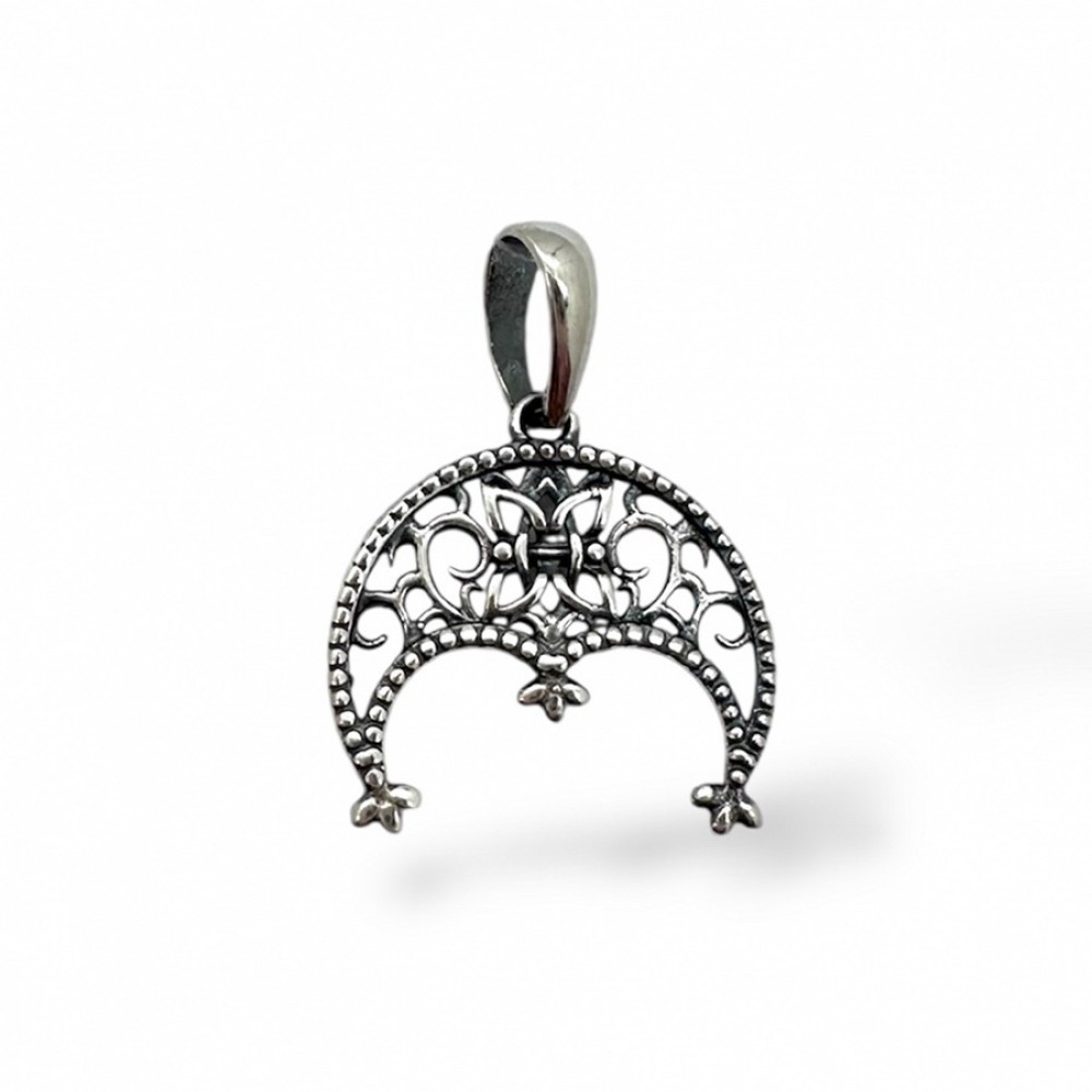 Серебряный кулон-оберег Лунница ажурная 925 пробы