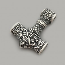 Серебряный славянский оберег Молот Тора  стп-328