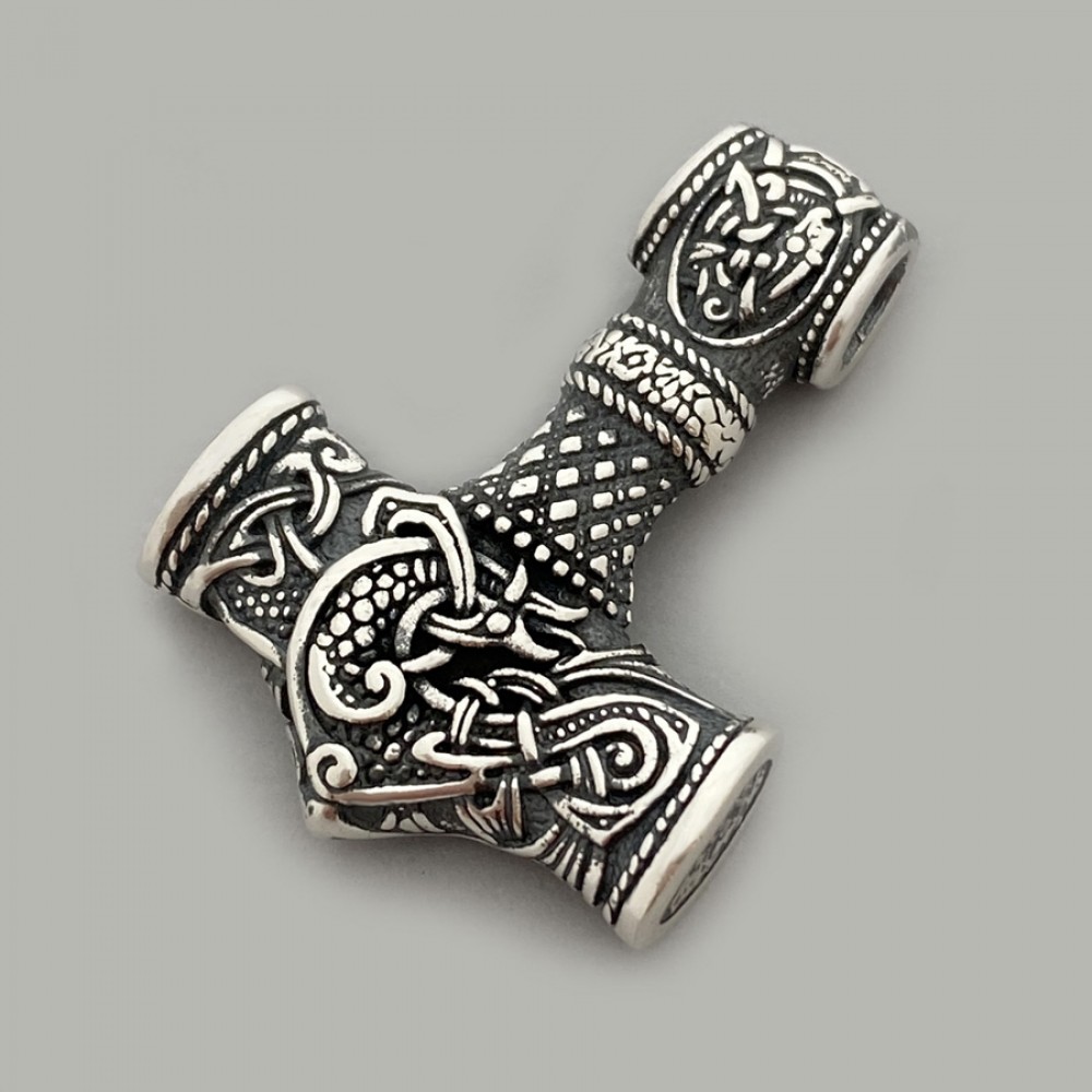 Срібний слов'янський оберіг Молот Тора СТП-328
