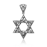 Кулон из серебра с чернением Звезда Давида ЮМ-3484