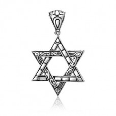 Кулон зі срібла з чорнінням Зірка Давида ЮМ-3484