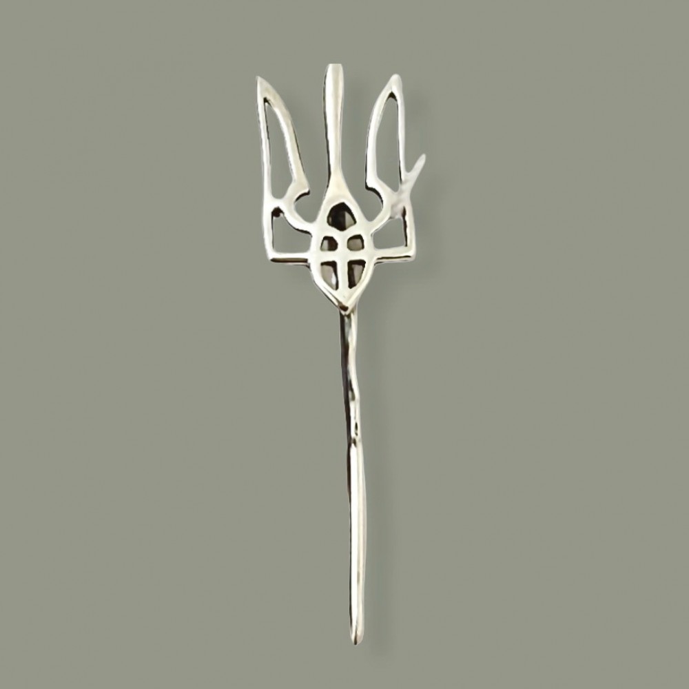 Серебряный значок Трезубец БР-6100102