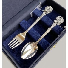 Набор серебряных приборов для ребенка  Мышка 2 предмета без эмали БР-7992