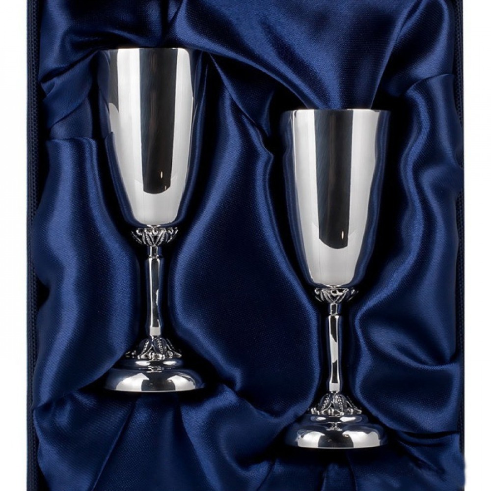 Набір срібних горілчаних чарок на ніжці 35мл 2шт БР-000181