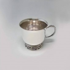 Серебряная кофейная чашка на ажурной ножке БР-8100423