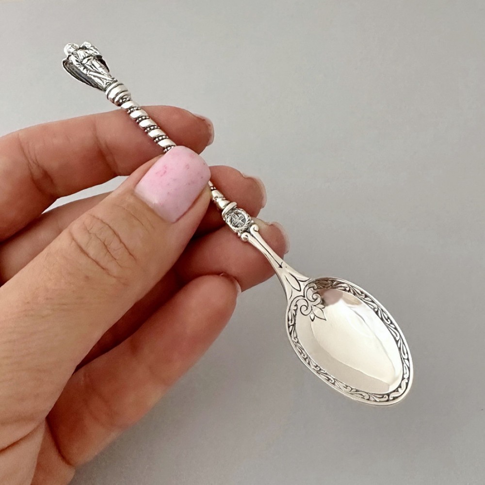 Серебряная ложка Архангел Михаил на крестины для ребенка БР-0052981