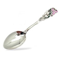 Серебряная ложка чайная «Подснежник» с эмалью БР-0055881