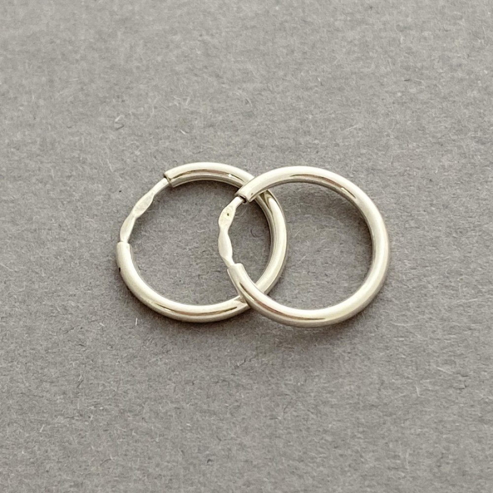 Срібні сережки кільця (конго) 15мм стс-215