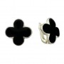 Срібні сережки с емаллю Клевер БР-0039611