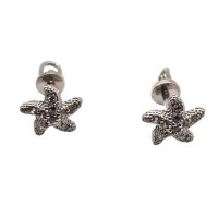 Срібні сережки-гвоздики Морська зірка БР-1129911