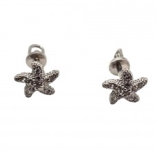 Серебряные серьги-гвоздики Морская звезда БР-1129911